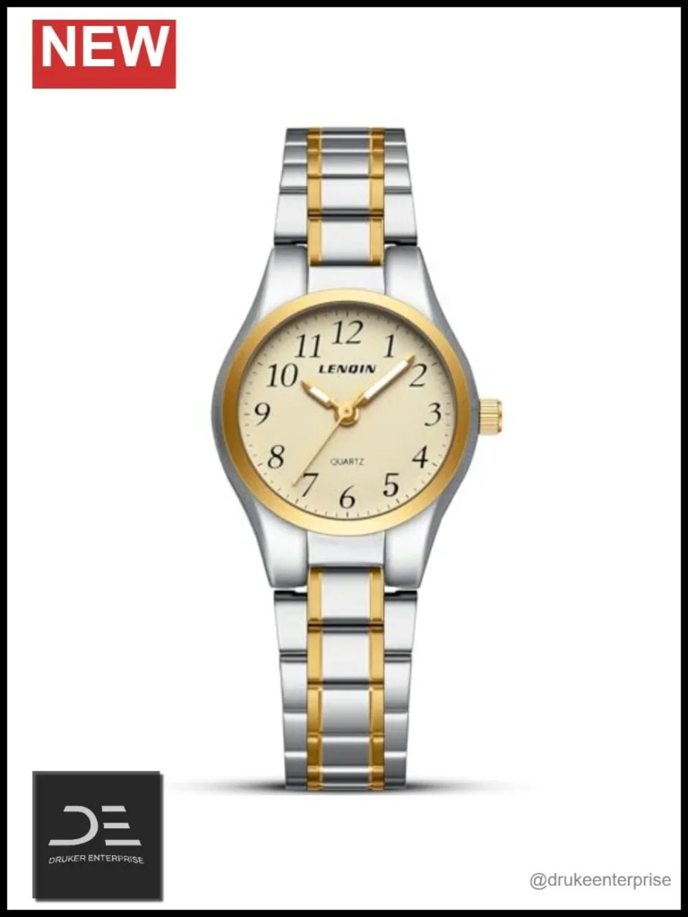 Easy Read Waterproof Ladies Quartz Watch Leather Band